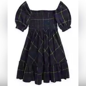 *Polo Ralph Lauren Big Girls Short Sleeve Plaid Smocked Jersey Dress Size S 7